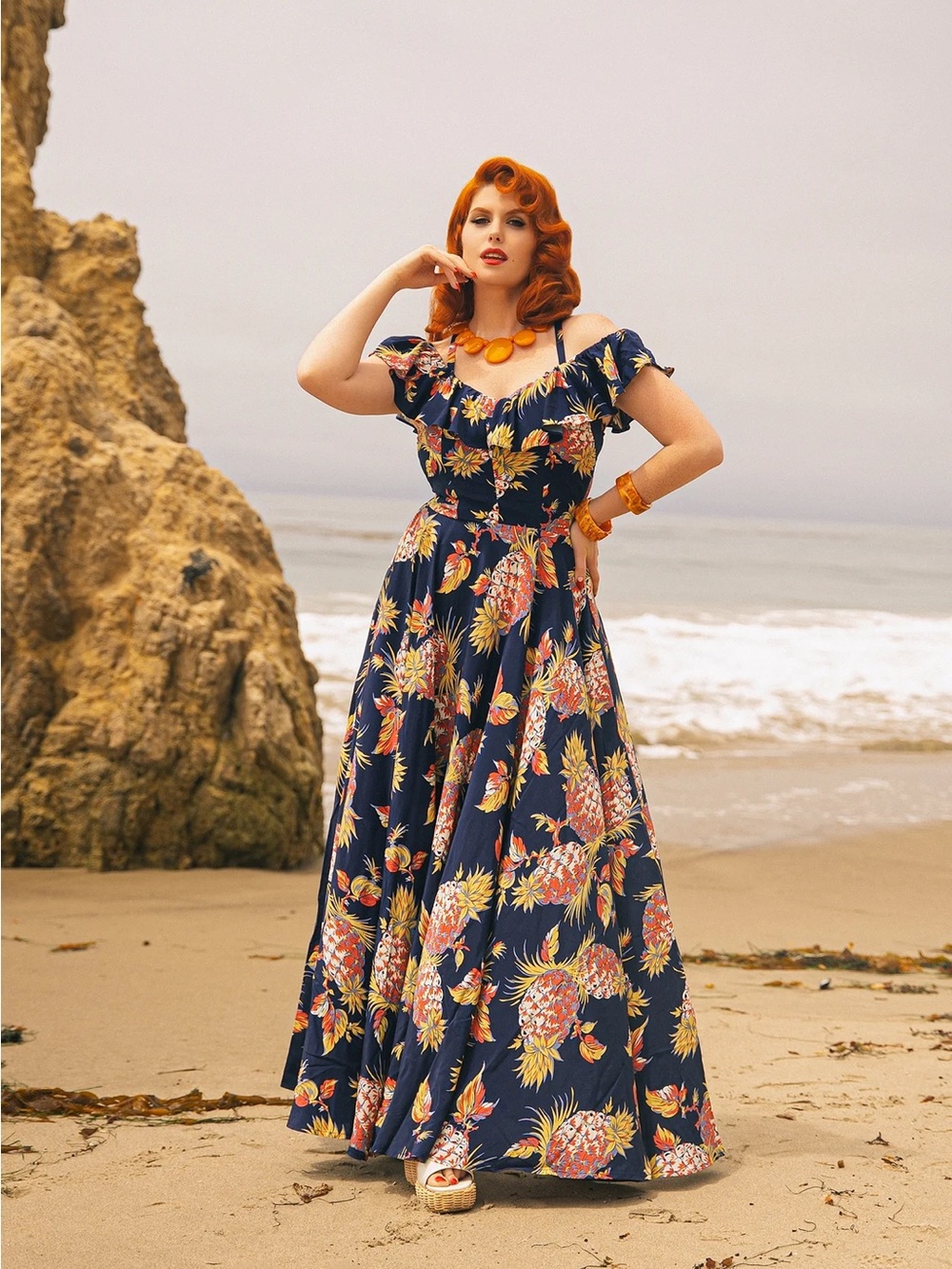 Trashy Diva Hollywood Circle Long Dress Pineapple size 10